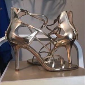 Michael Kors gold strappy heels